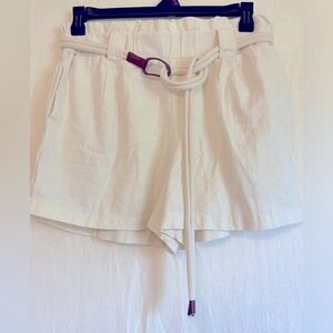 NWT IT’S Fashion baggy/off white/rope tie elastic waist shorts Sz 1X,